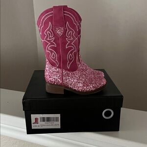 Sparkly Pink Kids Western Boots